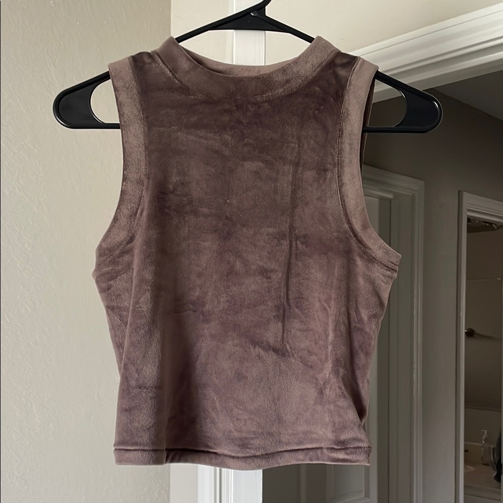 Skims Velour Cropped Tank
